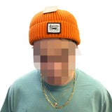 Orange Merino "Fisherman" Beanie